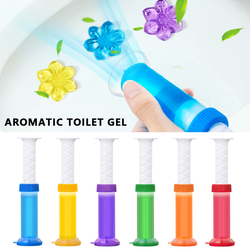 Flower Aromatic Toilet Gel Cleaner - Odor Eliminator & Fragrance for Bathroom