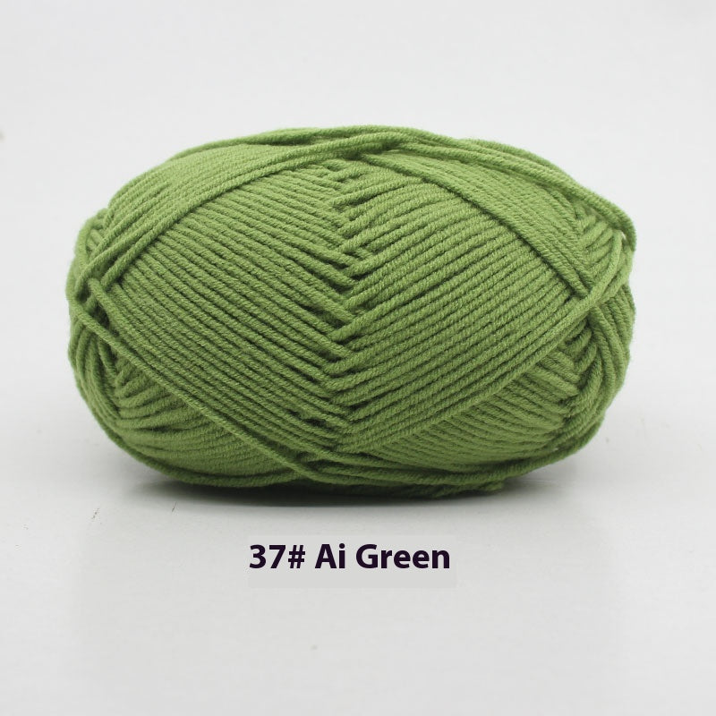 Four-Strand Milk Cotton Crochet Yarn Balls for Craft Projects - Multiple Colors