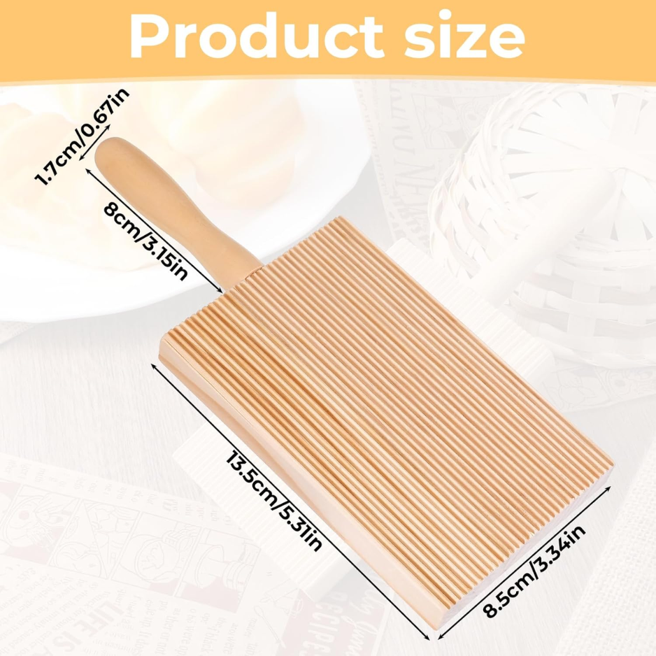 Wooden Gnocchi Board & Pasta Maker Set with Roller Paddle