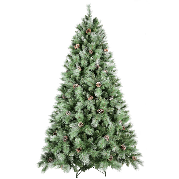 5ft Green Artificial Christmas Tree with 200 LED Lights & Pine Cones