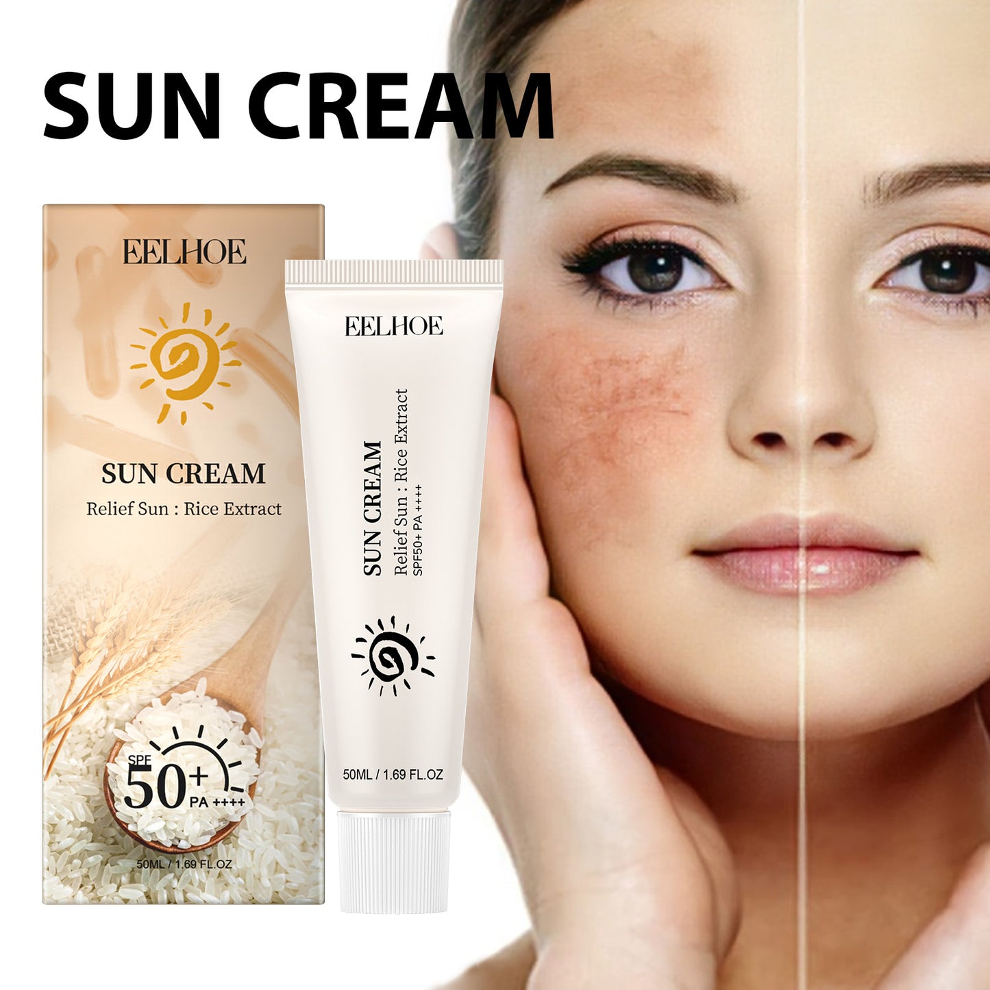 Rice Extract Facial Moisturizer with Sun Protection & Hydrating Formula