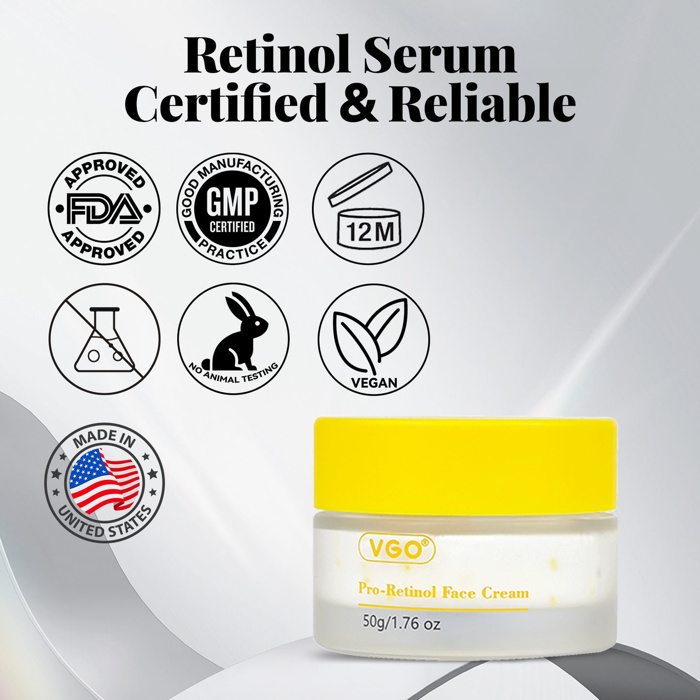 Pro-Retinol Face Cream for Anti-Aging and Skin Repair - 50g
