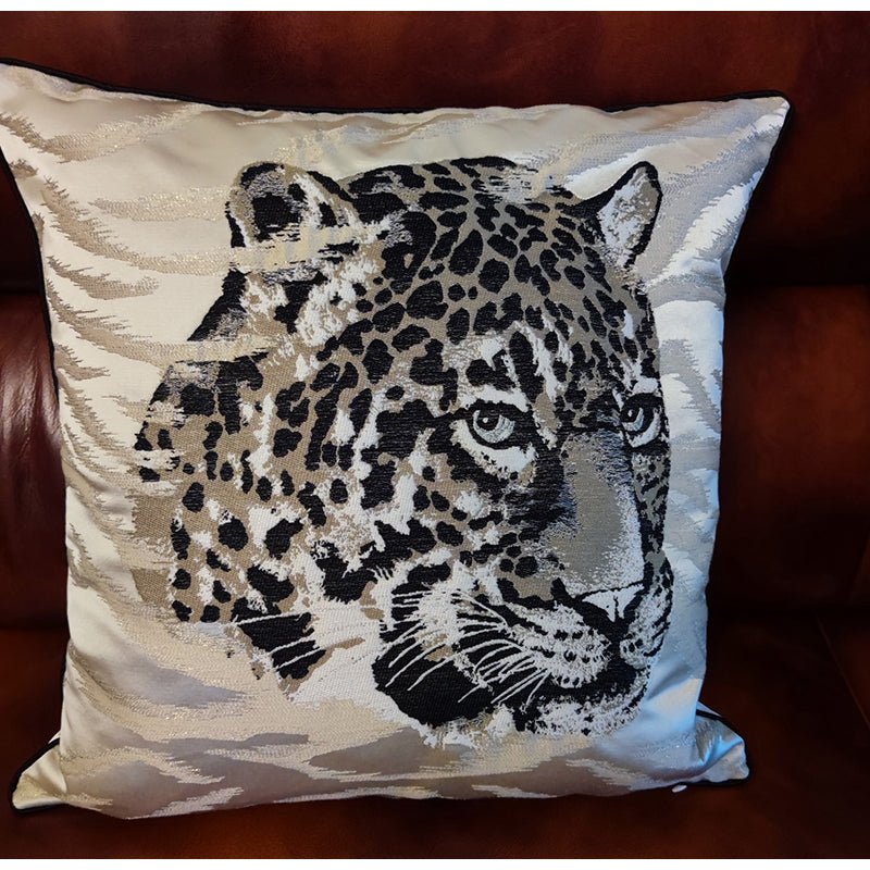 Sofa Cushion Cover - Leopard and Tiger Pattern, Satin Fabric, 45x45cm or 50x50cm