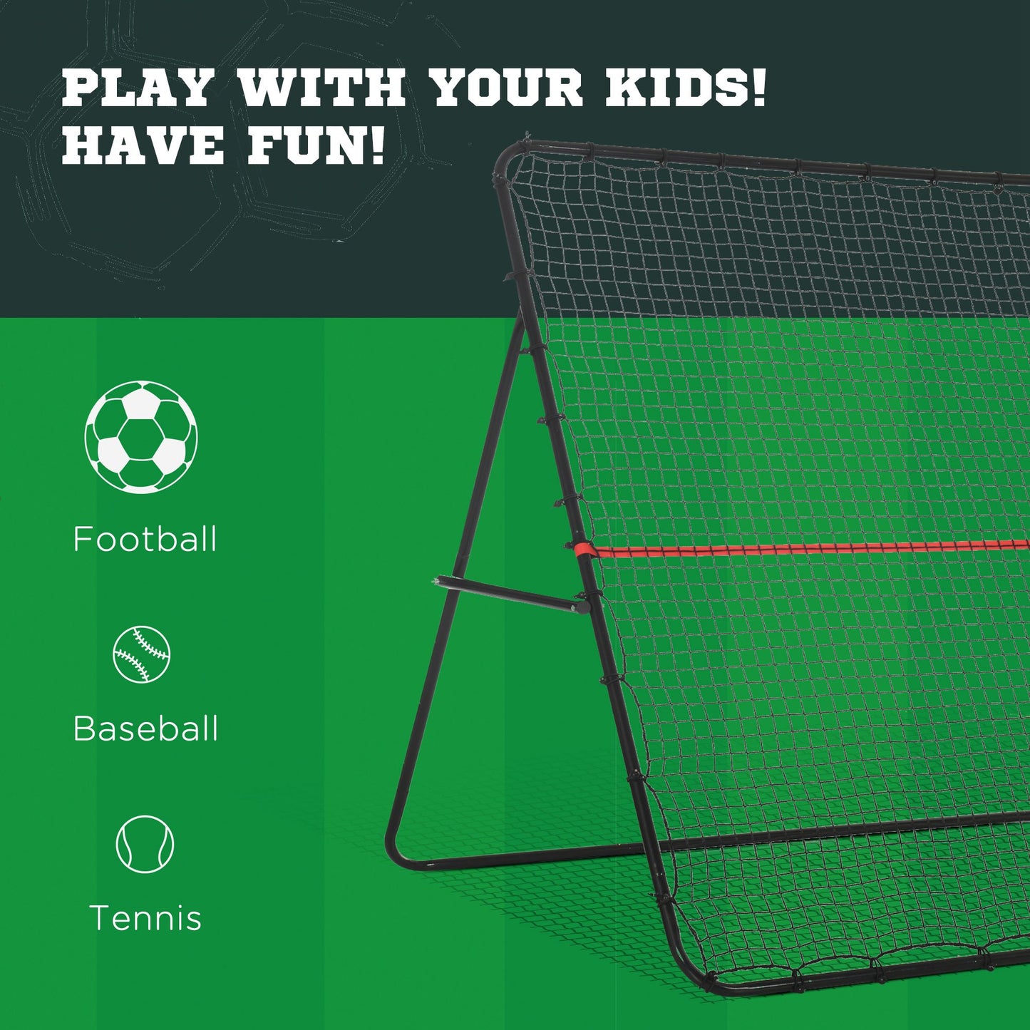 Adjustable Soccer Rebounder Net - Foldable Multi-Sport Training