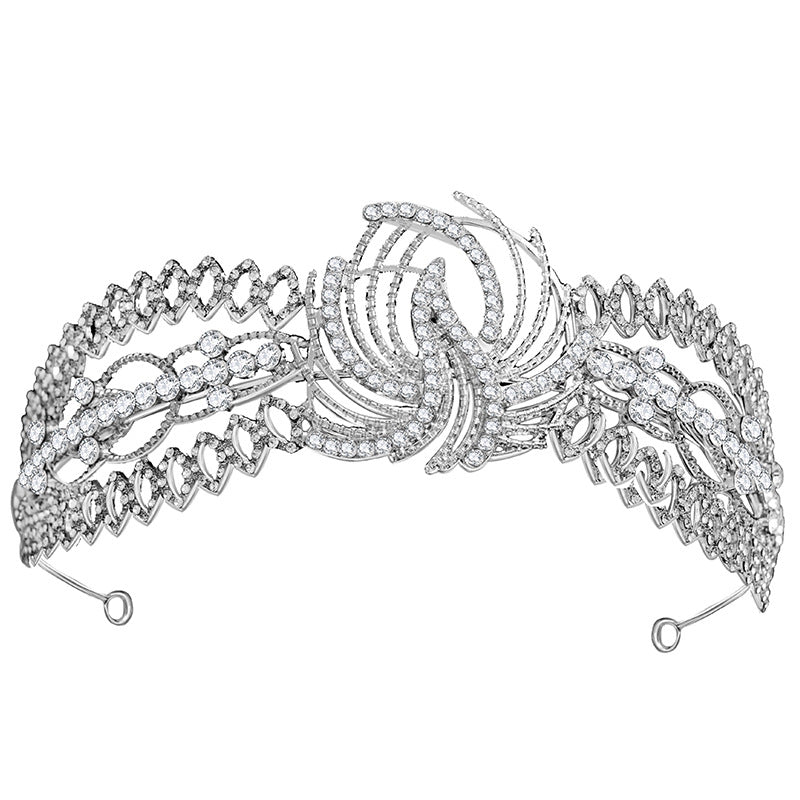 Rhinestone Wedding Hairband - White Crystal Hair Hoop