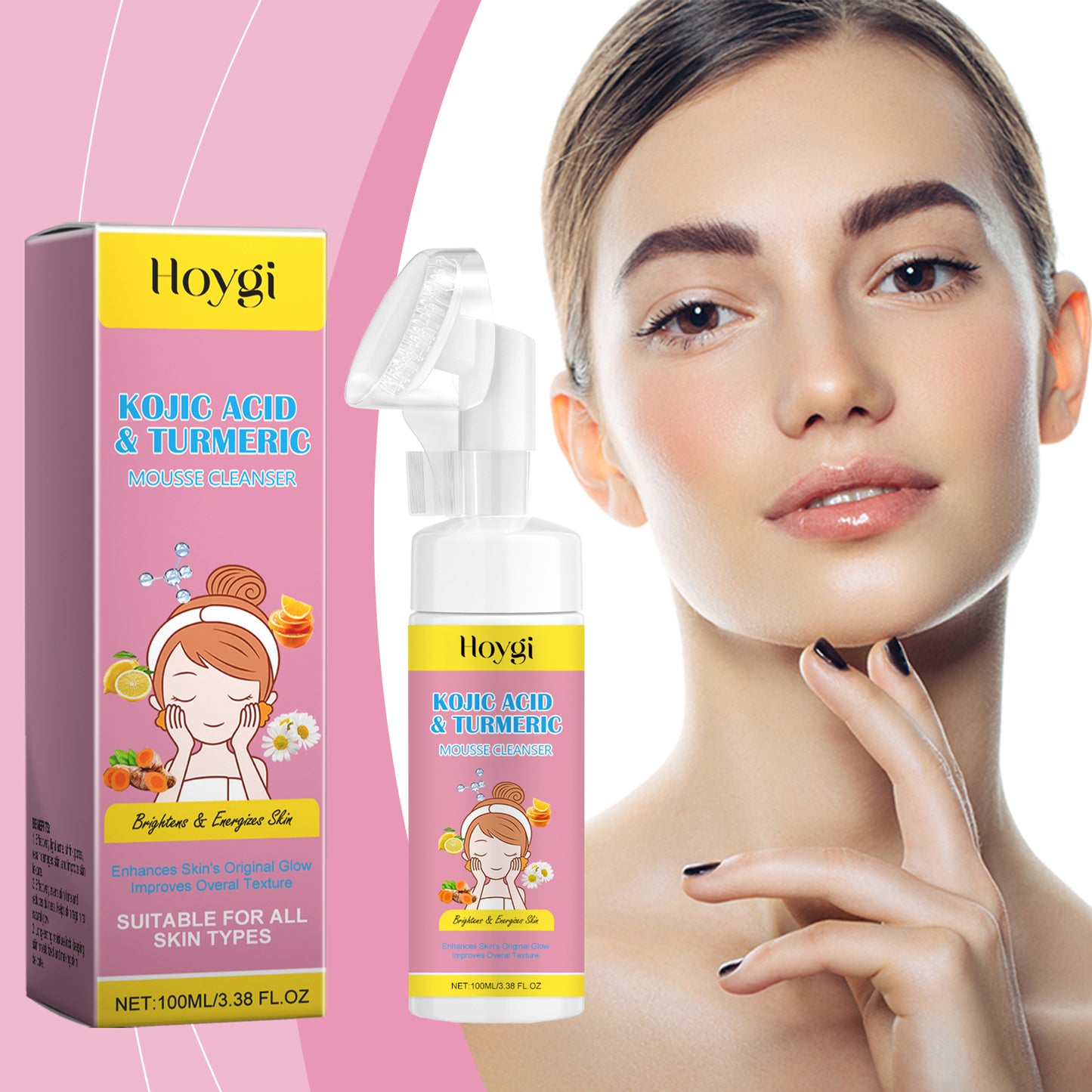 Turmeric Kojic Acid Mousse Facial Cleanser - Hydrating & Rejuvenating