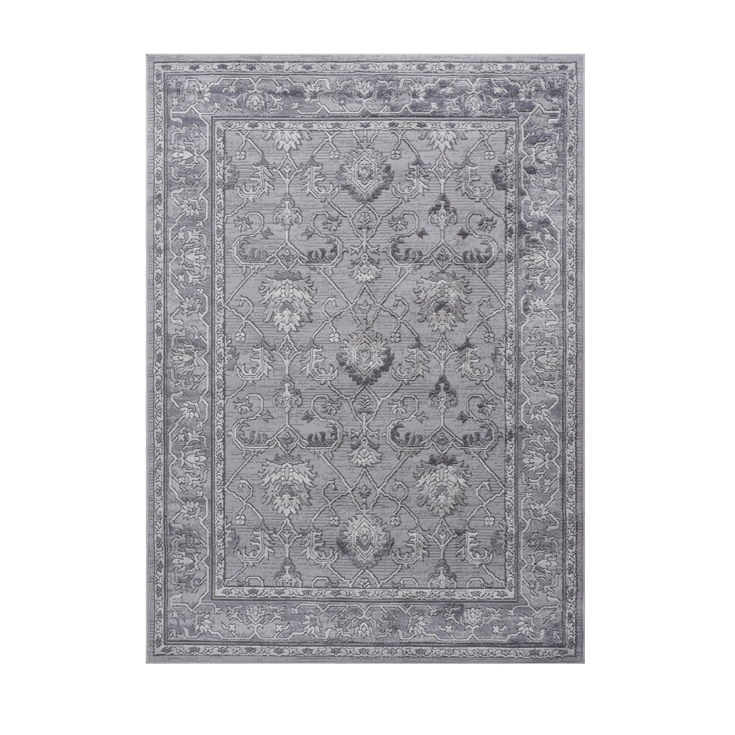 MARFI C Ollection 5X7 Grey Oriental Area Rug