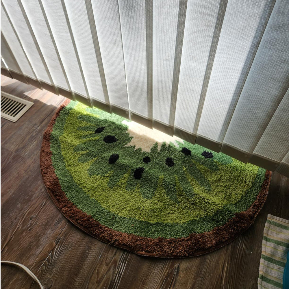 Kiwi Fruit Bath Mat - Absorbent Microfiber Bathroom Rug, 17.7" x 31.5"