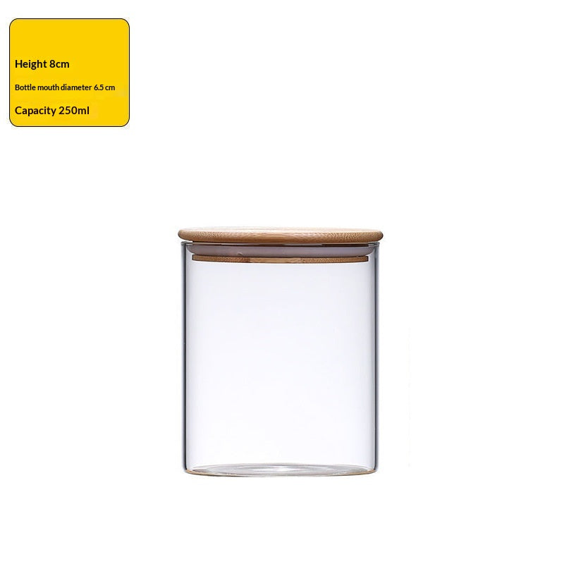 Sealable Food Storage Canisters Set with Bamboo Lids - Glass Bulk Container