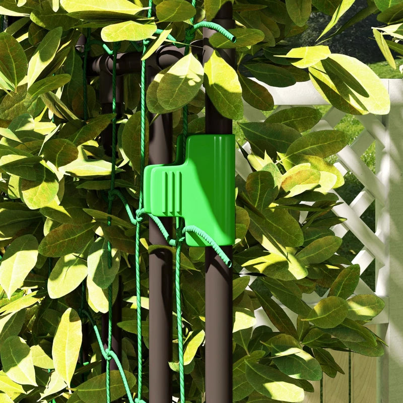 8 FT Tall Metal Garden Arch Trellis with Climbing Net for Plants - Black