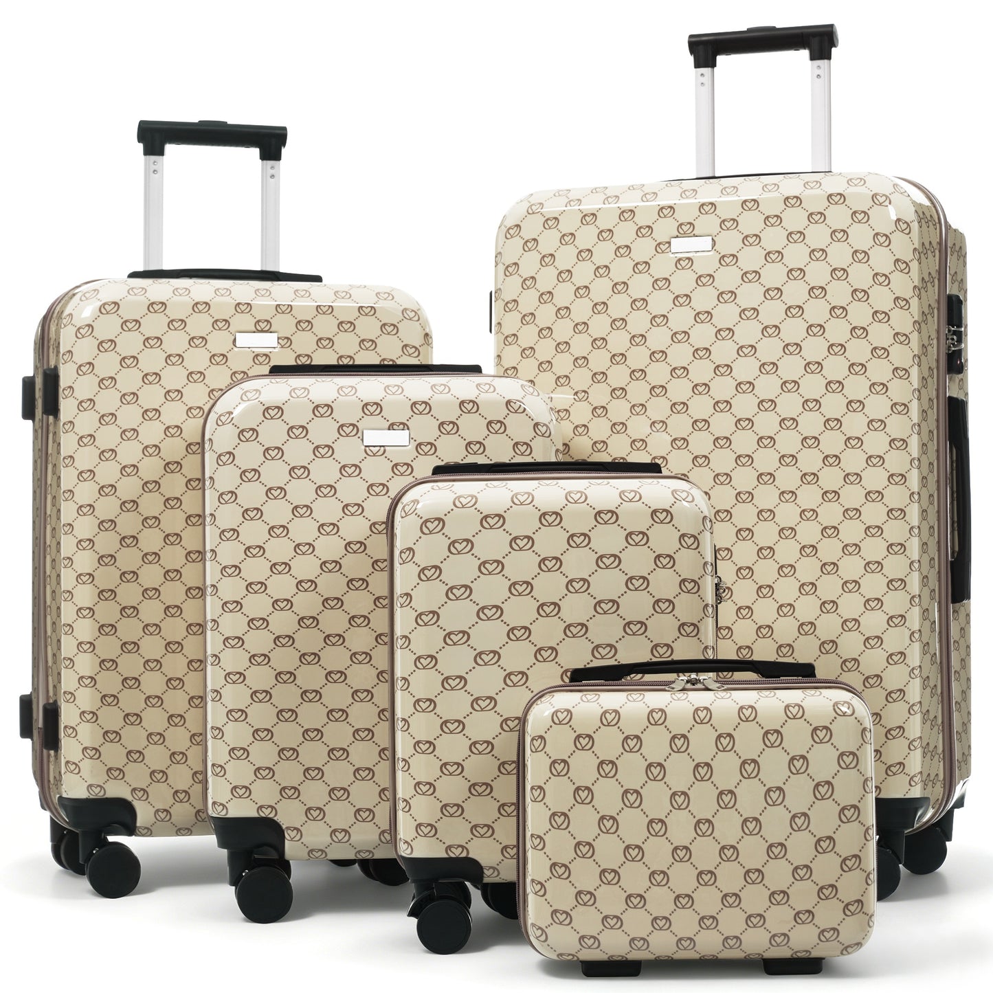 5-Piece Hardside Luggage Set with TSA Lock - Khaki