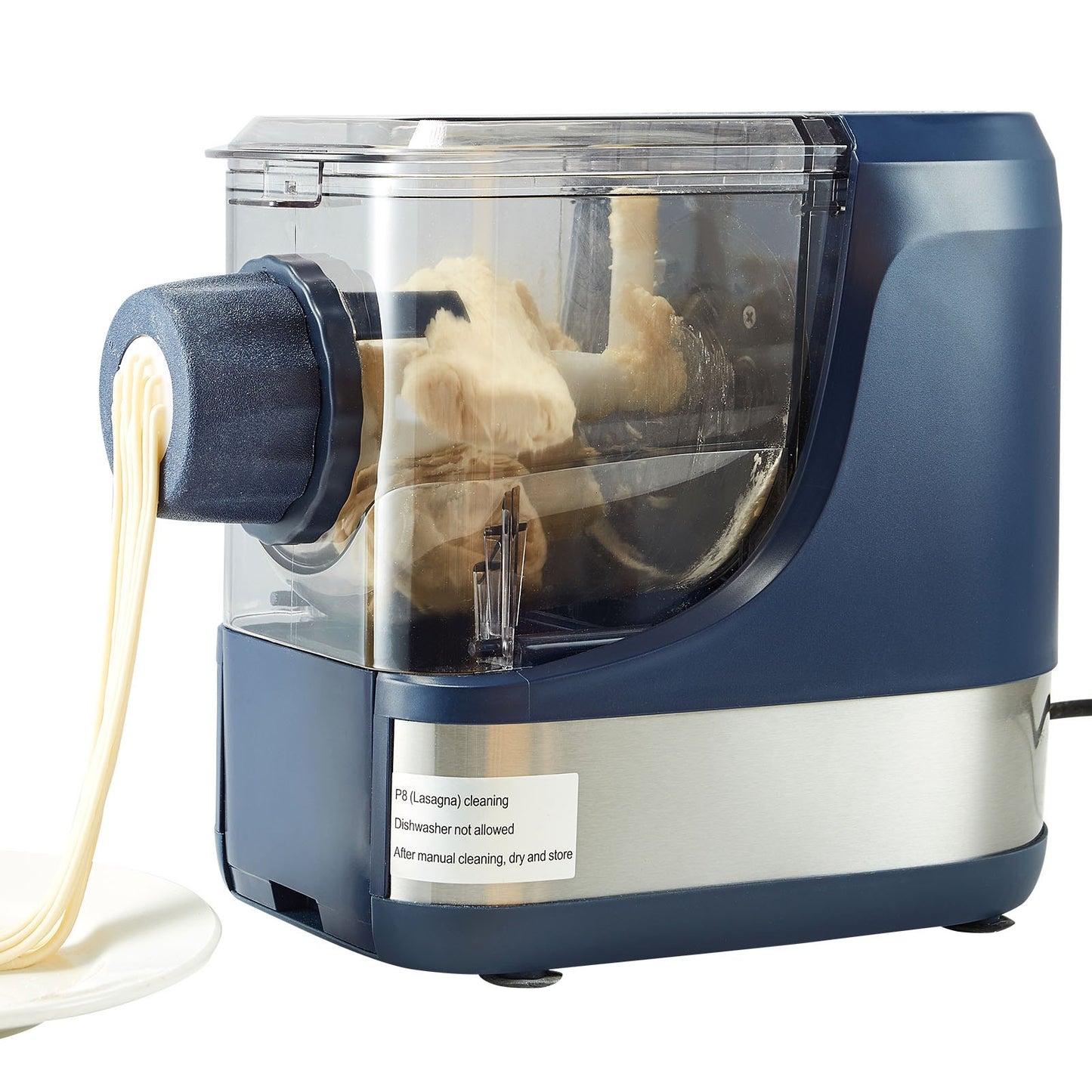 Electric Pasta Maker Machine with 8 Shapes, 4 Modes, 500g Capacity - Blue