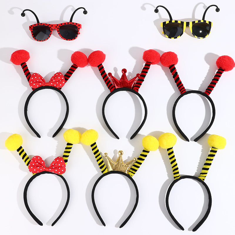 Bees Party Headband Glasses Set for Kids and Adults - Unisex Costume Accessory
