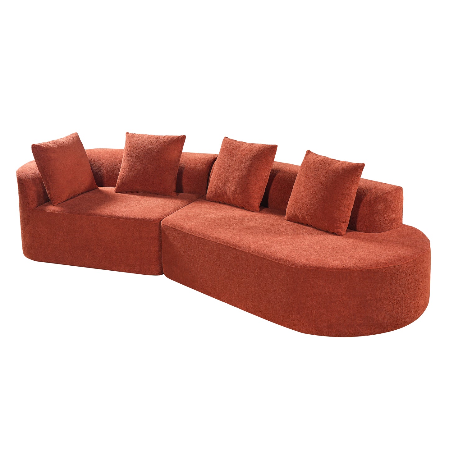 116 Modern Curved Sectional Sofa With High-Density Fully Compressed