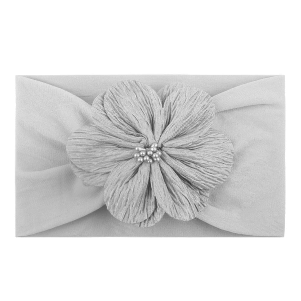 Super Soft Nylon Children's Headband with Flower Hair Accessory - Multiple Colors