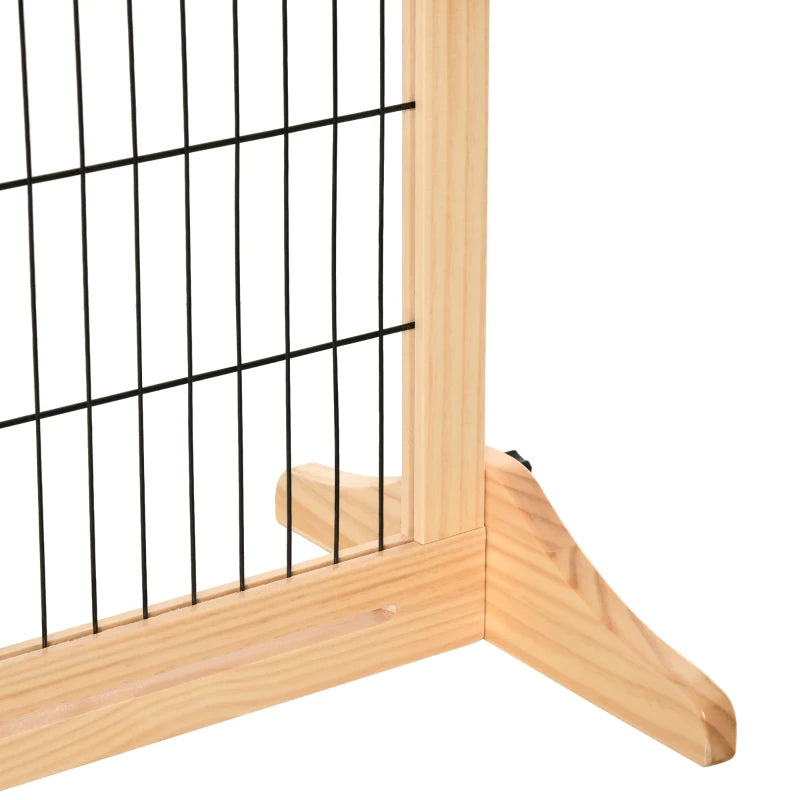 Adjustable Extra Wide Wooden Pet Gate for Dogs & Cats, Natural Finish