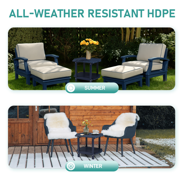 2-Tier Outdoor Side Table, HDPE Adirondack Table Patio Weather