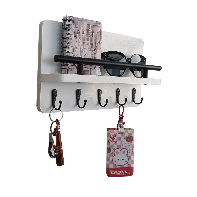 Wall-Mounted Wooden Mail Organizer Rack with 2 Shelves - Entryway Storage