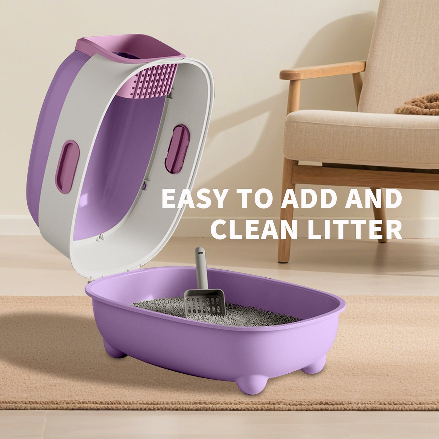 Self Pickup Cat Litter Box - E-Model Pet Furniture for Cats