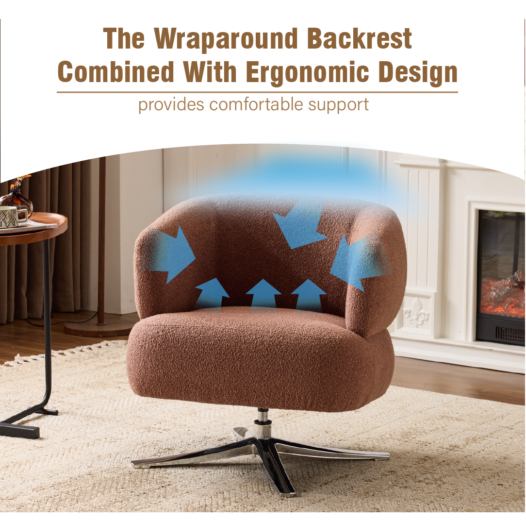 Cuddle-style Leisure Swivel Sofa Chair, Suitable For Balconies,