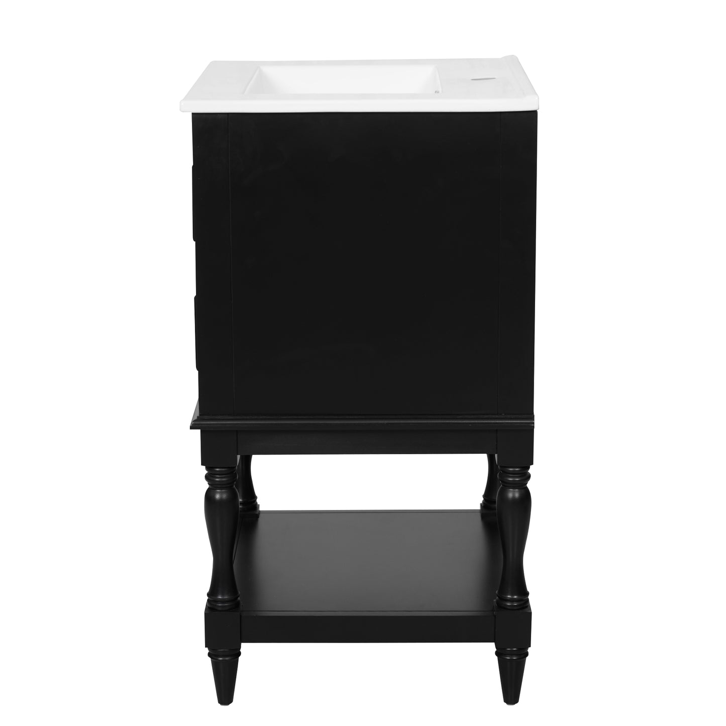 20'' Black Bathroom Vanity with Ceramic Sink & 2 Drawers