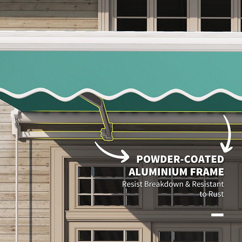 Retractable Patio Awning - UV & Water-Resistant Green Shade