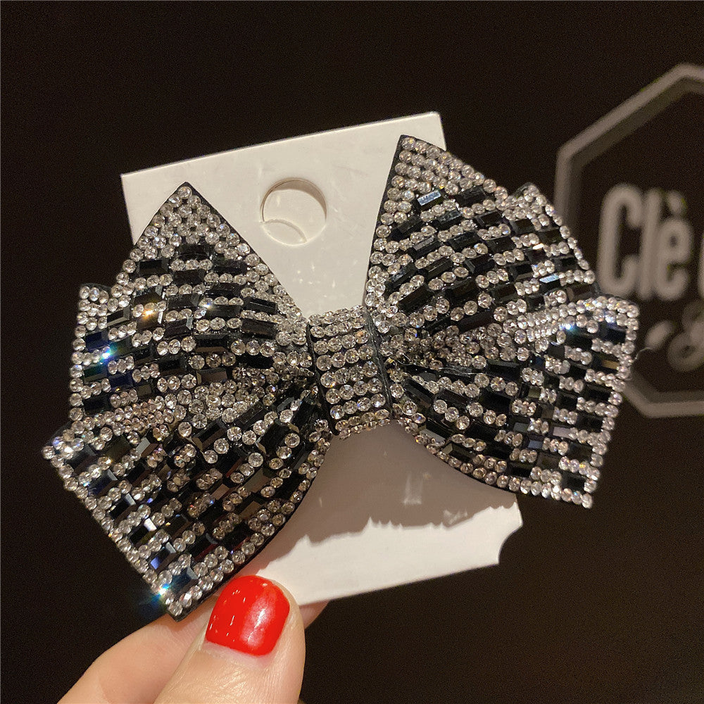 Rhinestone Shiny Bow Hairpin - Elegant Hair Accessory for Women