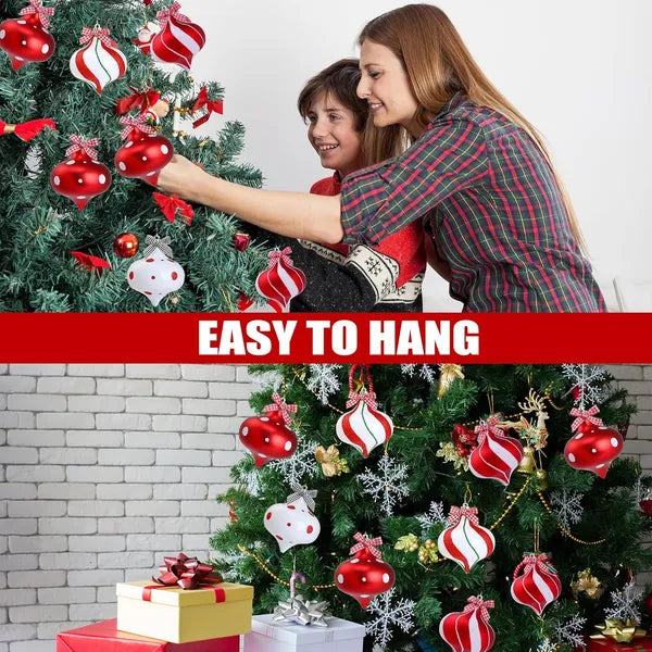 Peppermint Candy Ornaments - Red & White Candy Cane Balls
