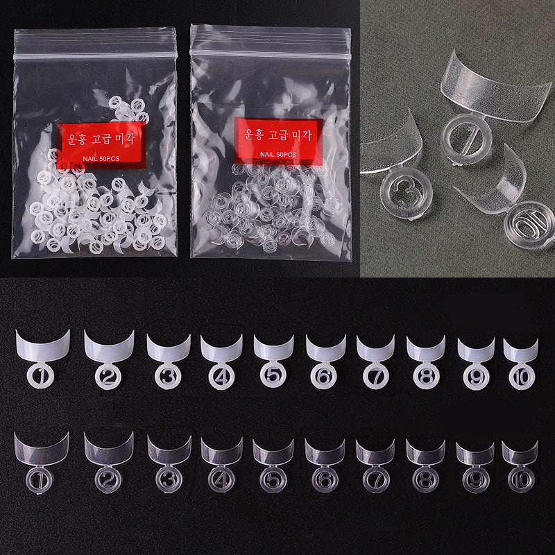 500 Acrylic Nail Tips - 10 Sizes, Crescent Edge