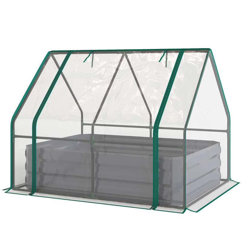 2-in-1 Raised Planter Greenhouse with Galvanized Steel Frame