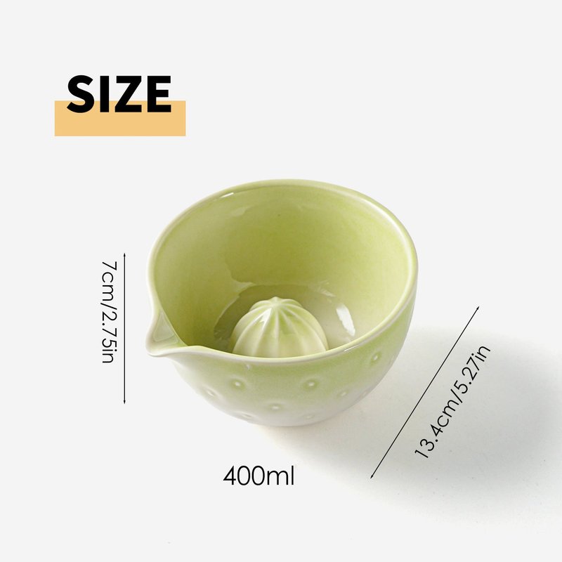 Ceramic Matcha Bowl with Lemon Squeezer - Multiple Styles for Tea & Kitchen Use