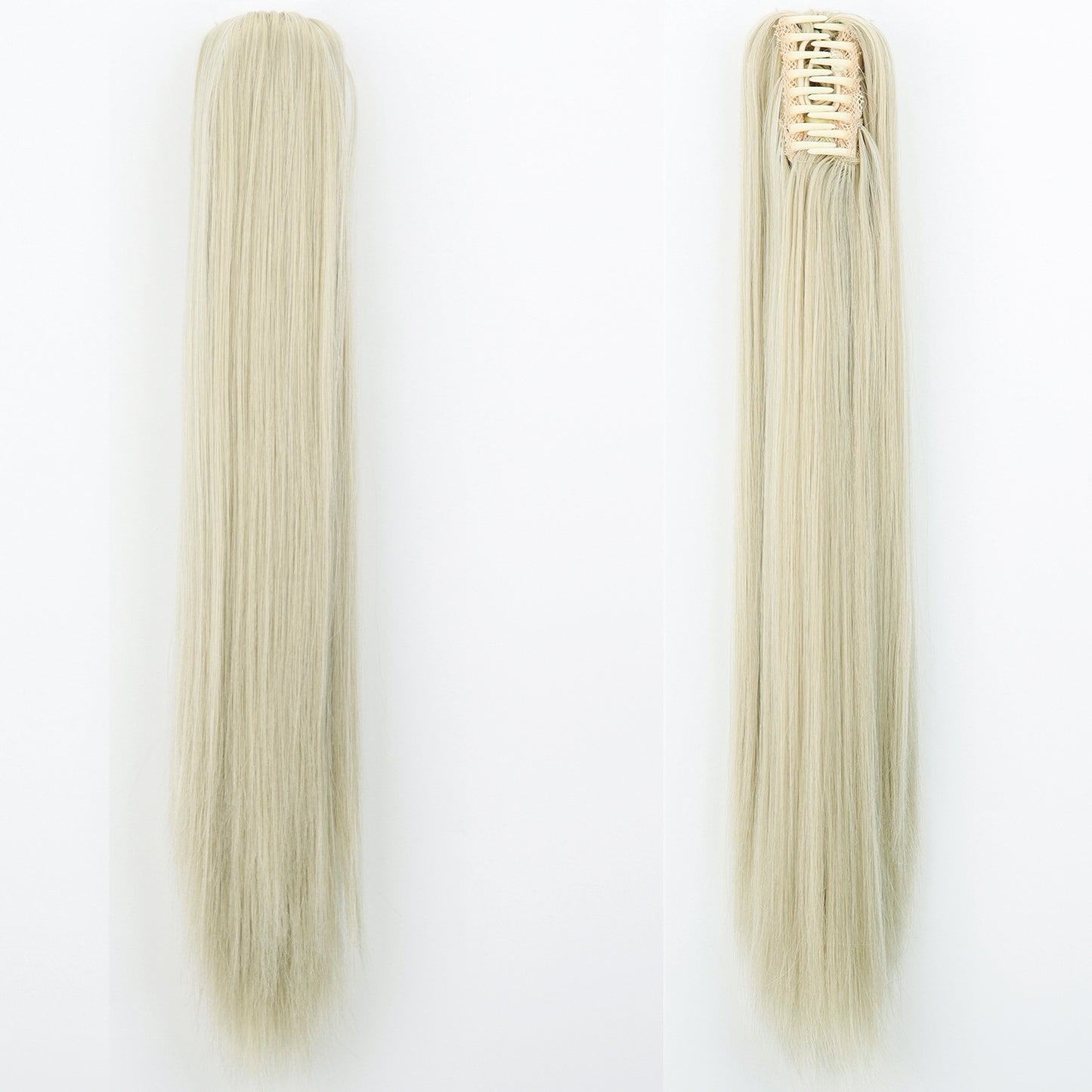 Long Straight Synthetic Wig with Ponytail Claw Clip - Chemical Fiber Hair Extension