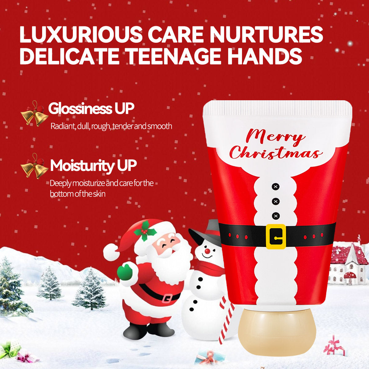 Santa Claus Hand Cream Set - Moisturizing Glycerin & Ceramide Treatment