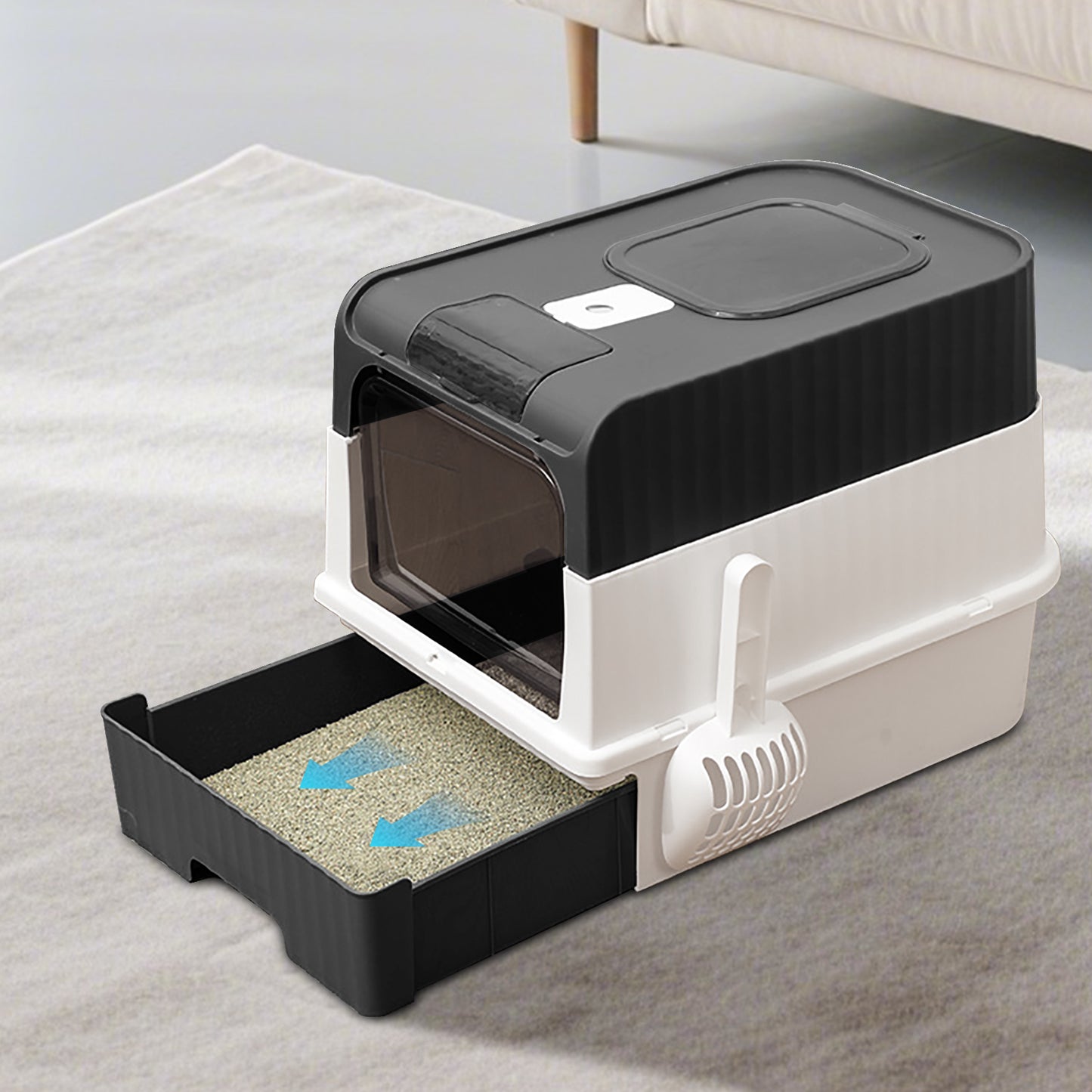 Self Pickup Cat Litter Box with Magic Cube Design - Multiple Colors Available