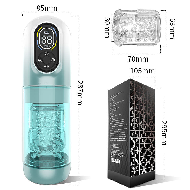 Adult Water Bath Toy with Rotating Vibration and Sucking Function, Retractable Design