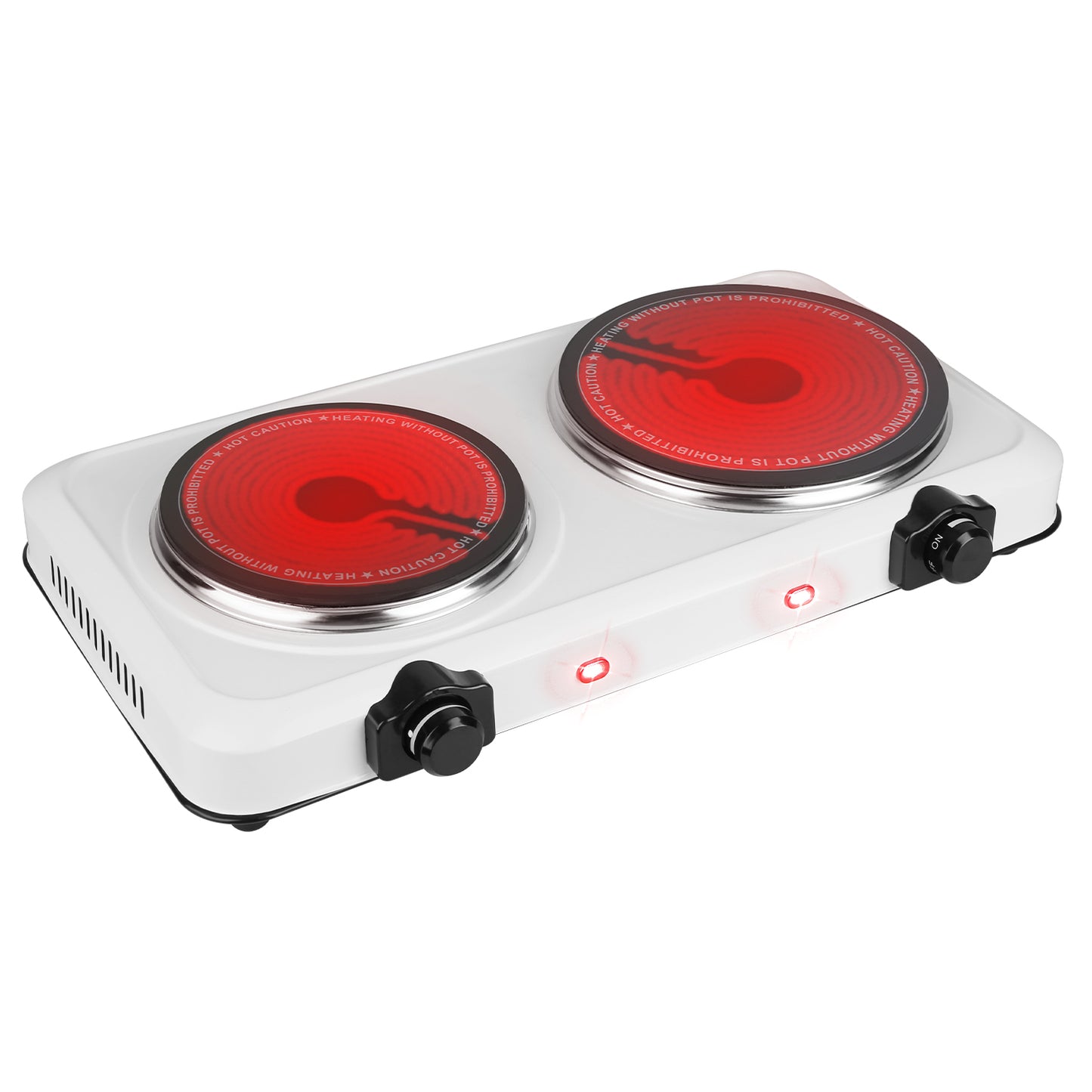 2000W Electric Infrared Dual Burner Hot Plate - Portable Cooking Stove