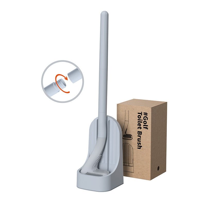 Long Handle Detachable Toilet Brush with Base - Flexible No Dead Angle Cleaner