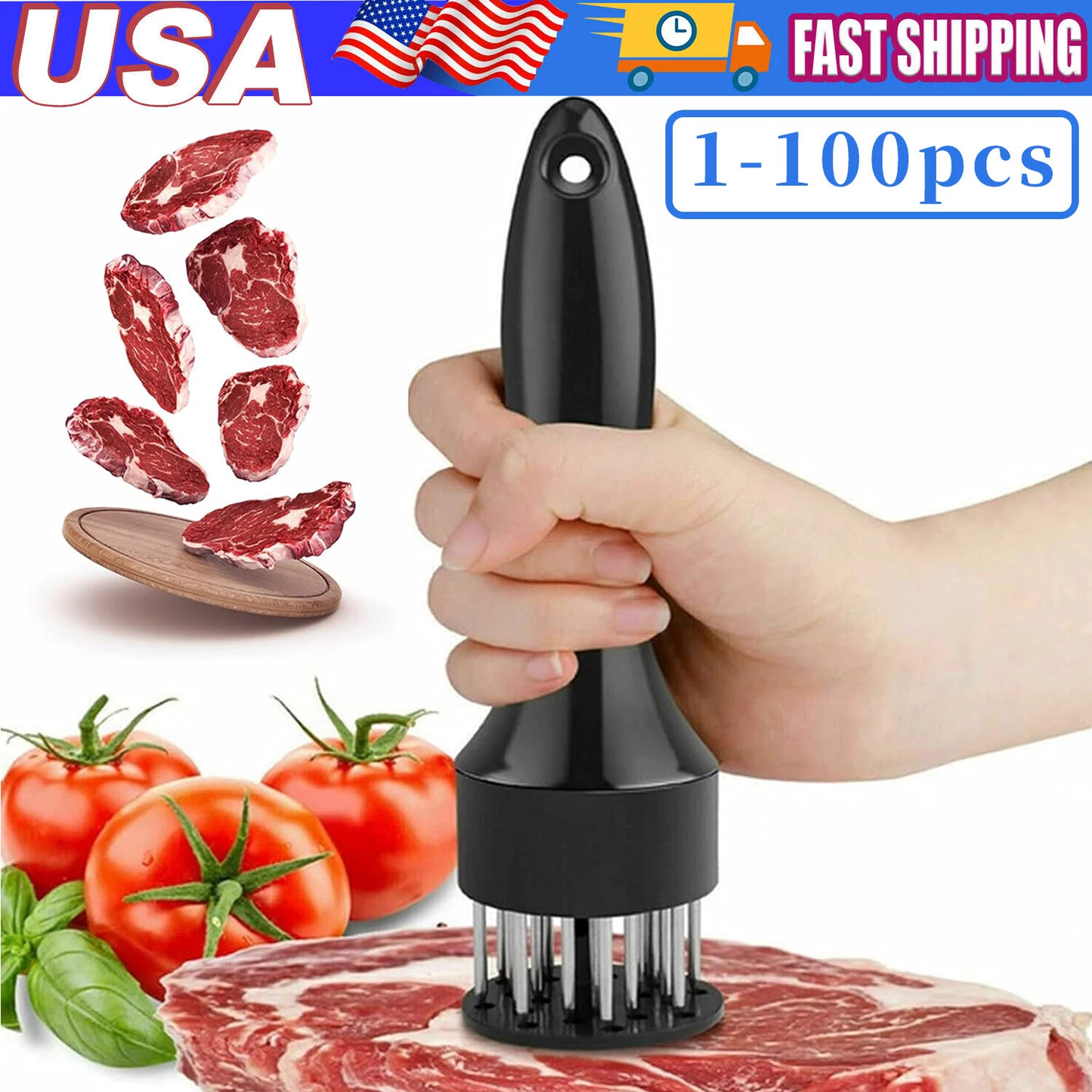Stainless Steel Meat Tenderizer 21-pin Beef Pork Kitchen Cooking
