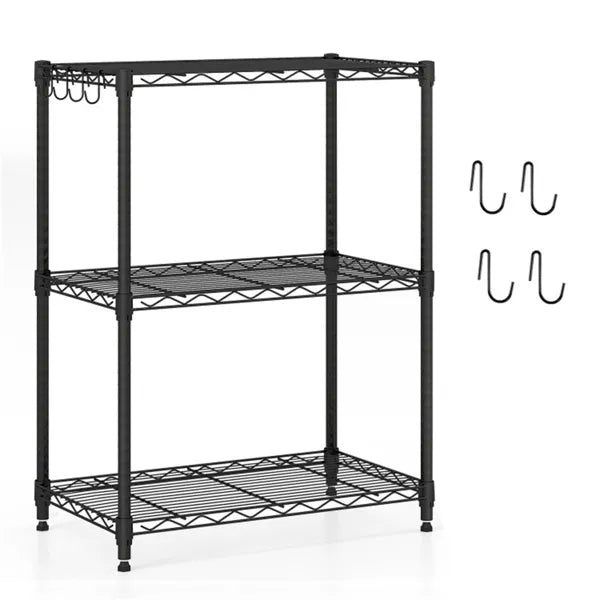 3-Tier Industrial Bookshelf With Anti-Falling Guardrails, 33 LBS Per