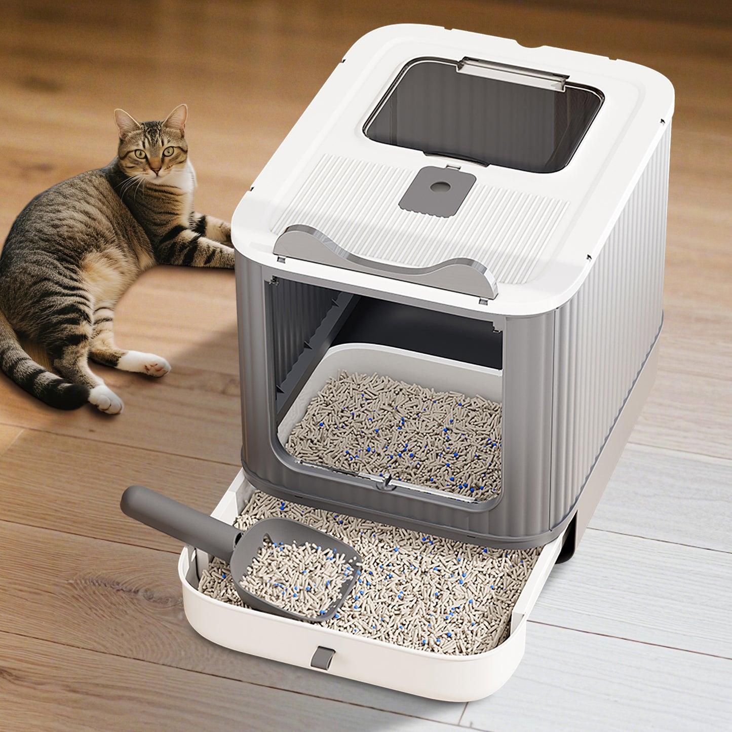 Self Pickup Cat Litter Box for Pet Furniture and Accessories