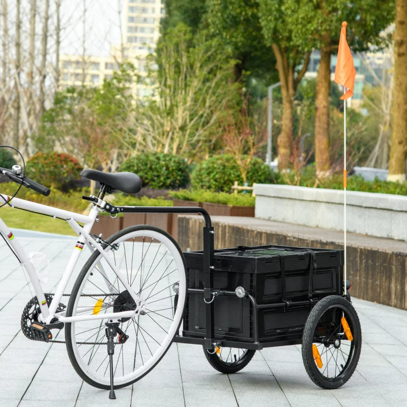 Bike Cargo Trailer with Removable Storage Box - Black Bicycle Trailer