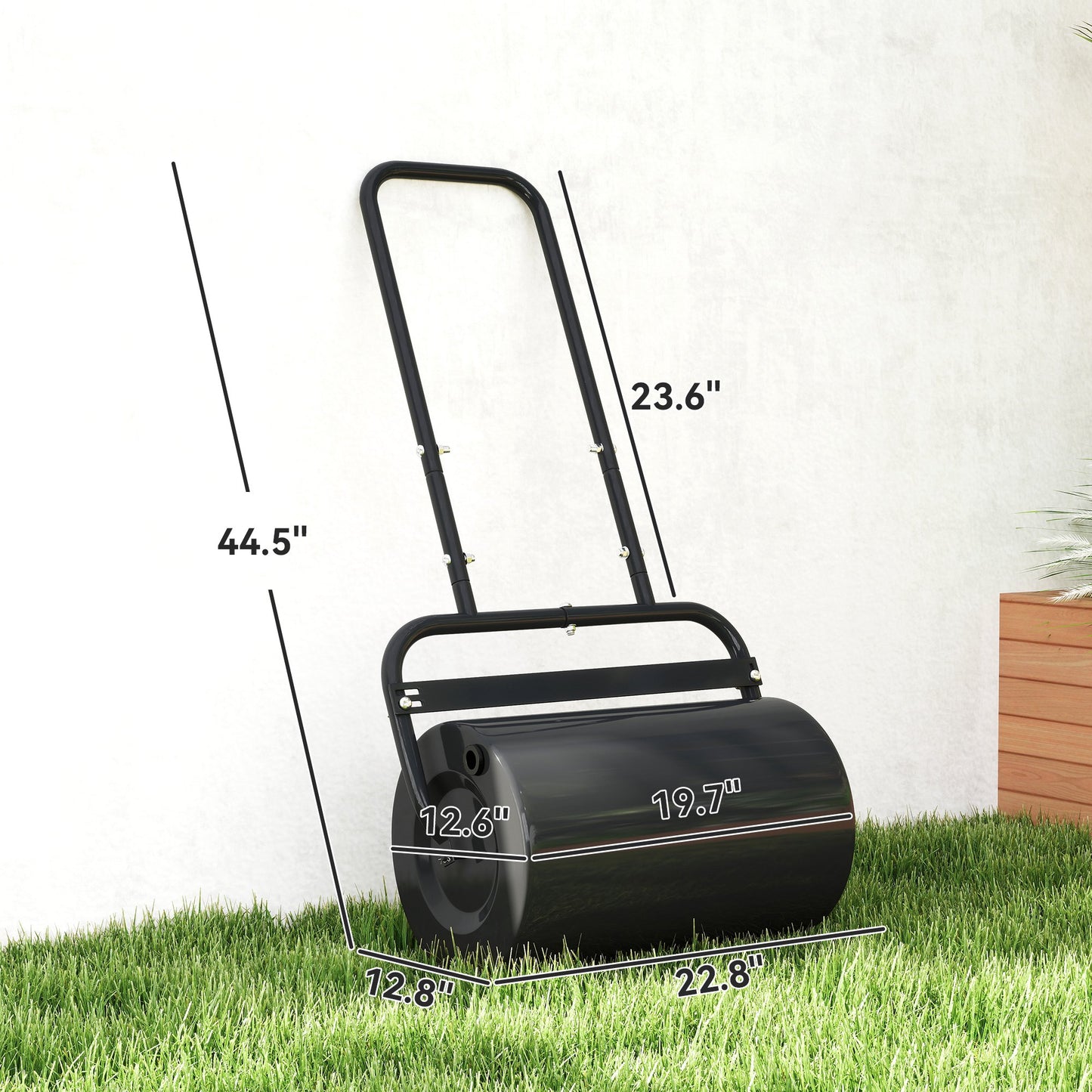 20-Inch Tow-Behind Lawn Roller with 10 Gallon Water/Sand Capacity for Flattening Sod