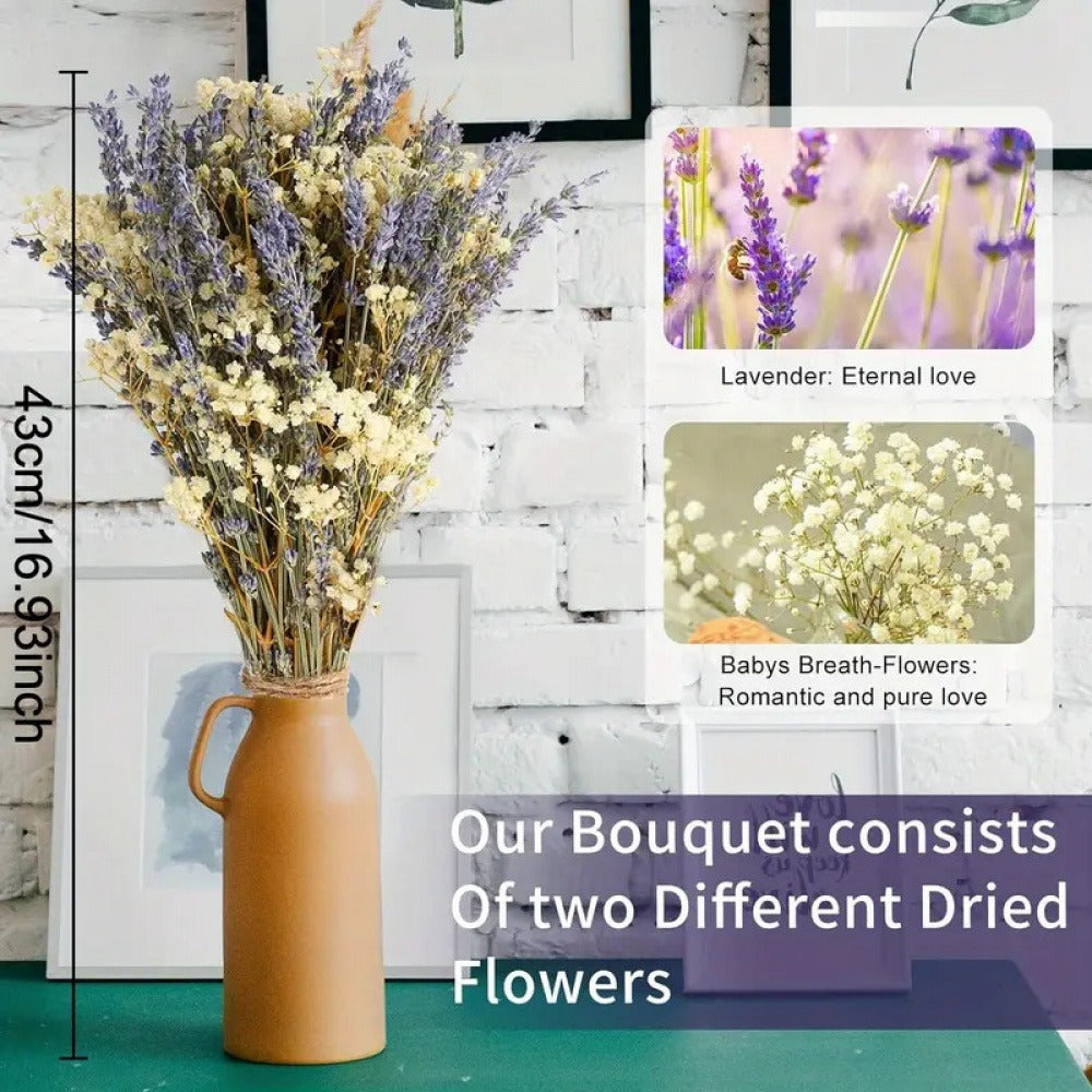 Dried Flower Bouquet - Preserved Grass Flower Arrangement for Home Decor