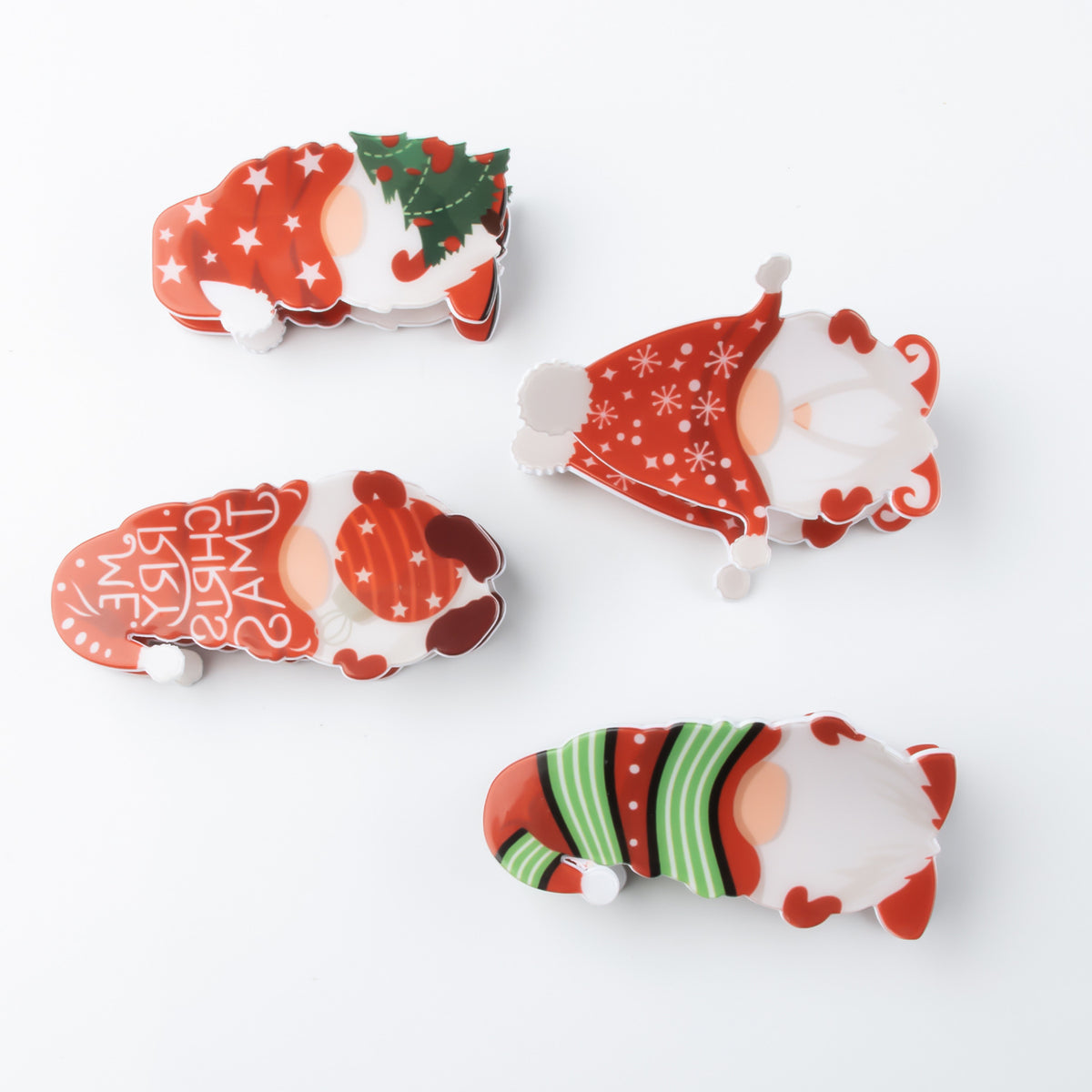 Santa Themed Hair Clips - Women's Festive Styles