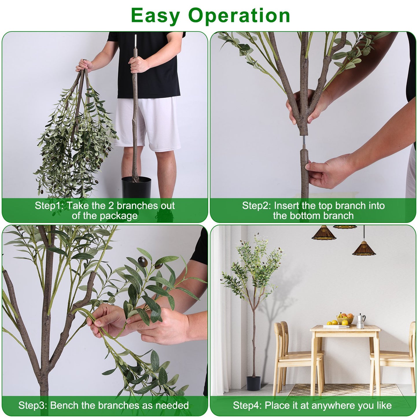 5.9FT Artificial Olive Tree - Lush Faux Potted Plant
