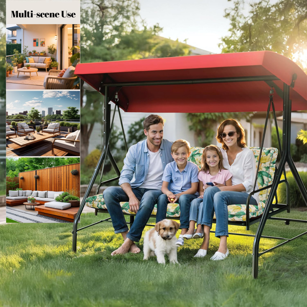Waterproof 63 Inch Outdoor Swing Cushion with Backrest Ties - 4 Inch Thick Porch Seat Pad for Garden & Patio