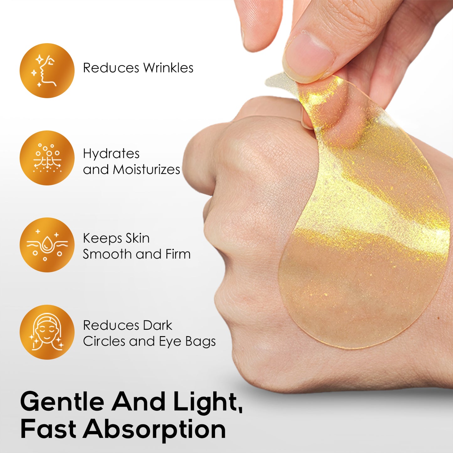 Golden Peptide Collagen Eye Mask Patches - 60PCS Hydrating Skincare