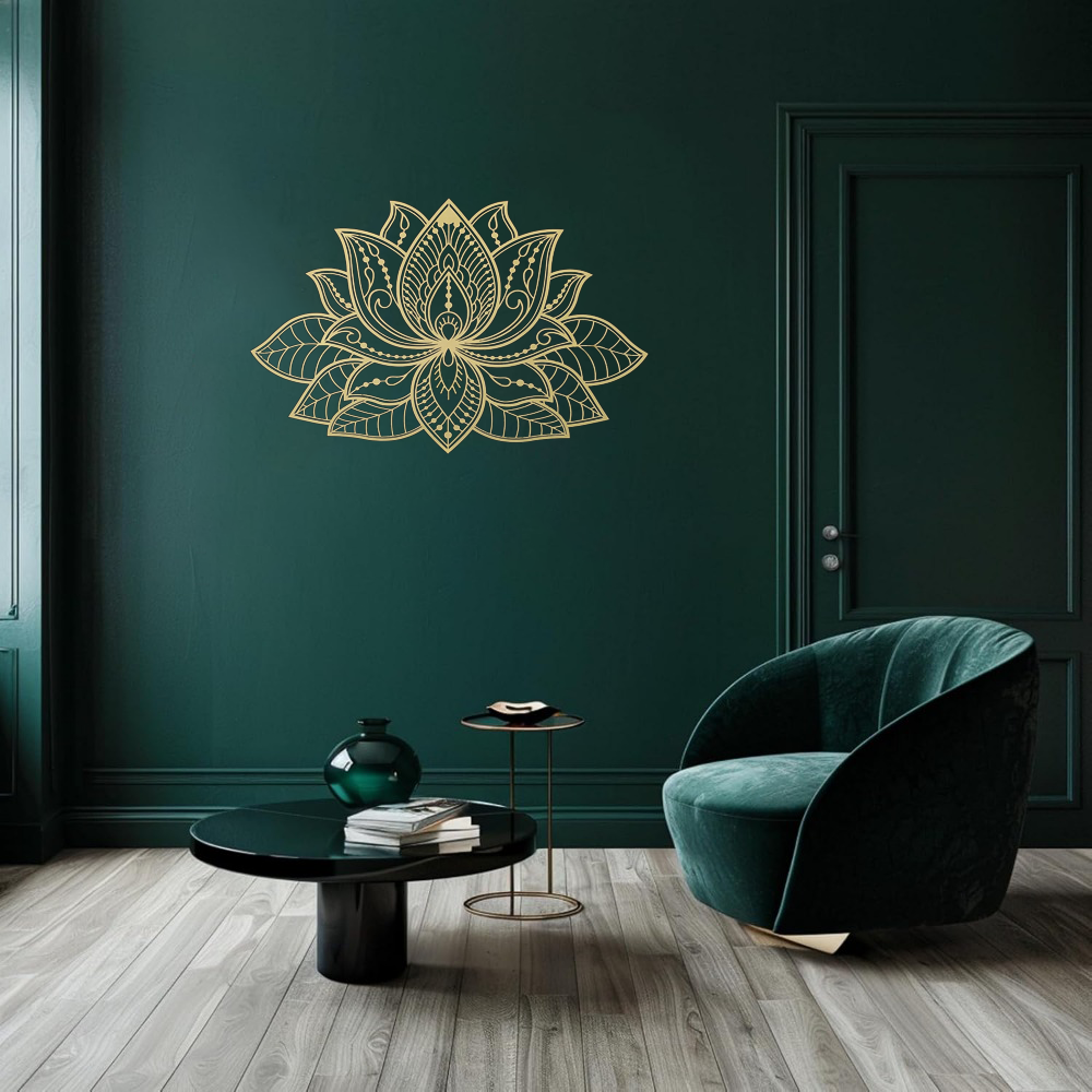 Radiant Lotus Mandala Wrought Iron Wall Art - Zen Decor