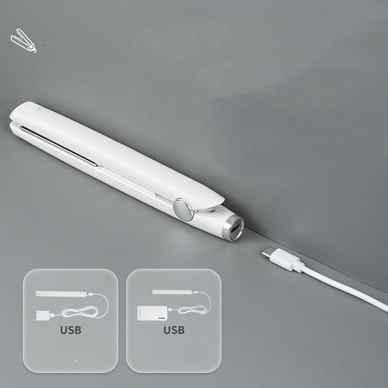 USB Hair Curler and Straightener - Dual-Use Mini Curling Iron & Flat Iron