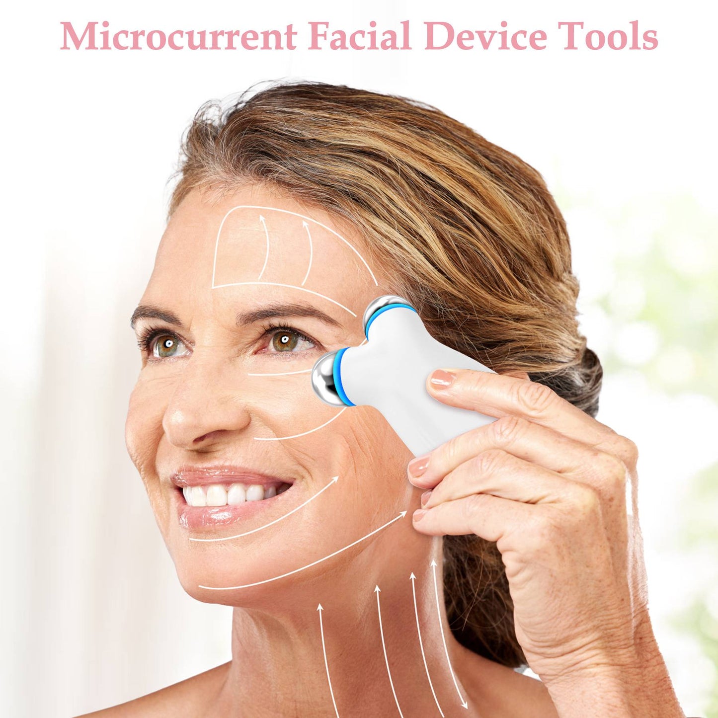 Microcurrent Facial Lifting Device for Anti-Aging & Skin Firming - White